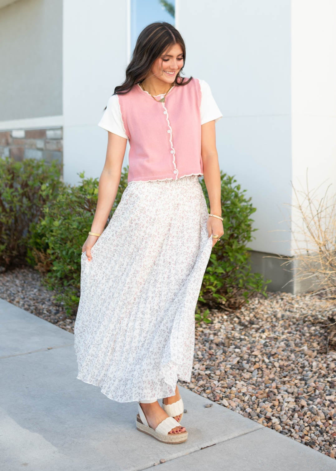 Brianna Dusty Rose Sweater Vest