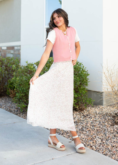 Brianna Dusty Rose Sweater Vest
