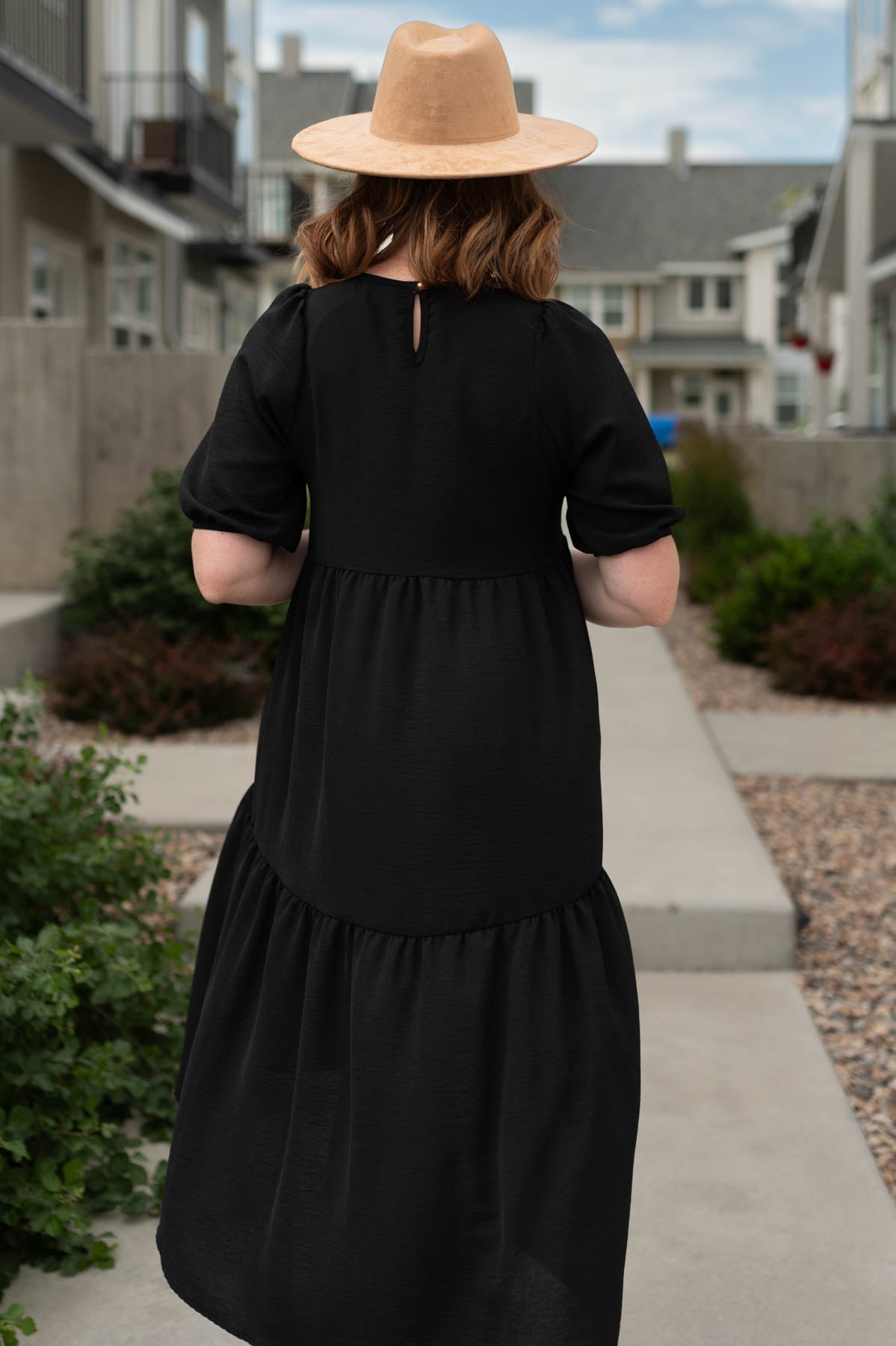 Back view of the Brooklynn black dress