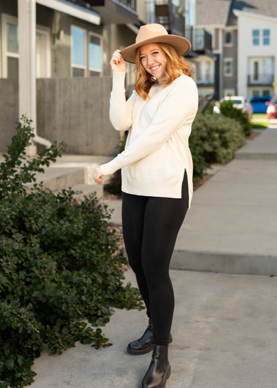 Long sleeve oatmeal sweater