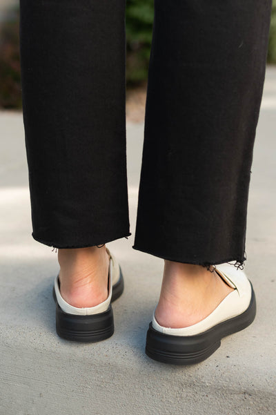 Back view of oyster penny loafers
