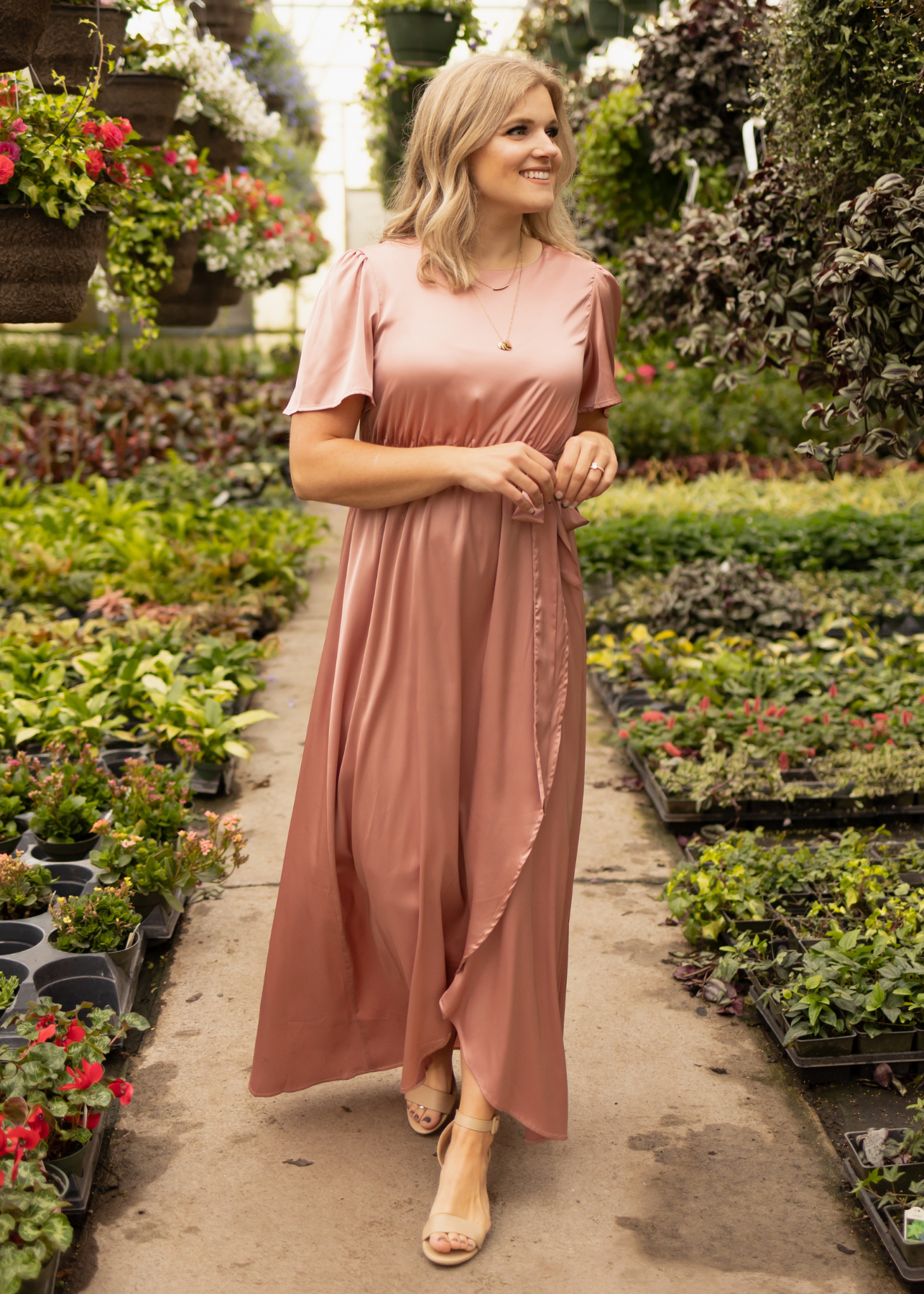 Long blush dress