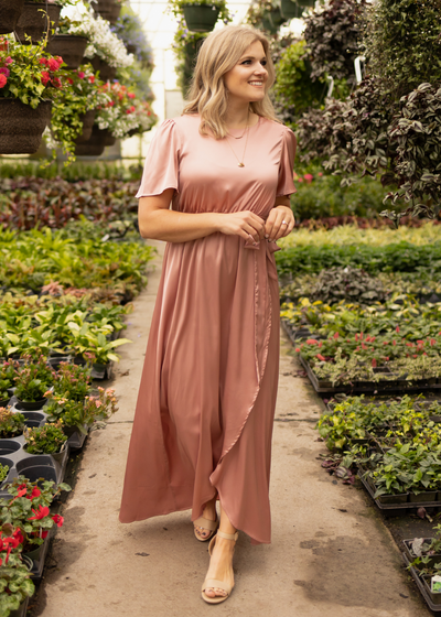 Long blush dress
