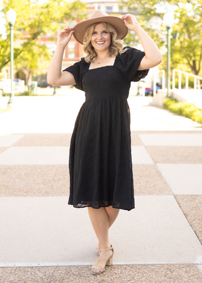 Short sleeve black dress