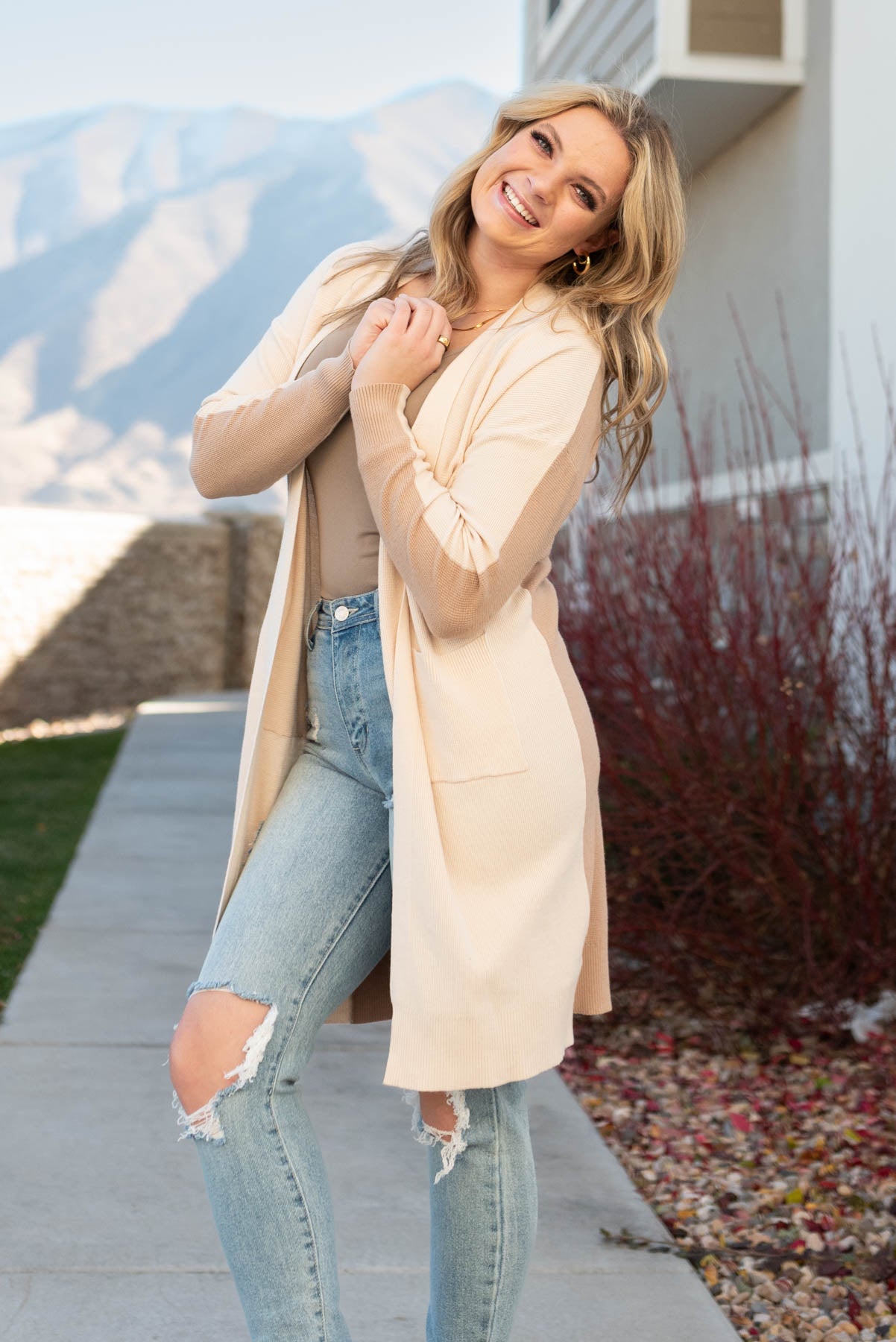 Long sleeve oatmeal cardigan