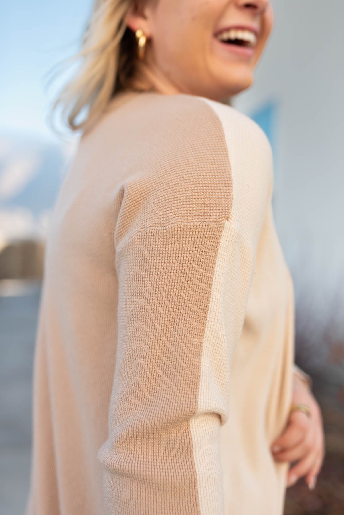 Two tone oatmeal cardigan