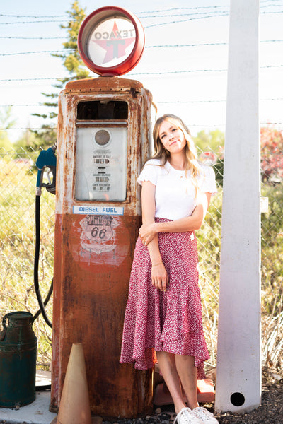 Catalina Red Wrap Skirt