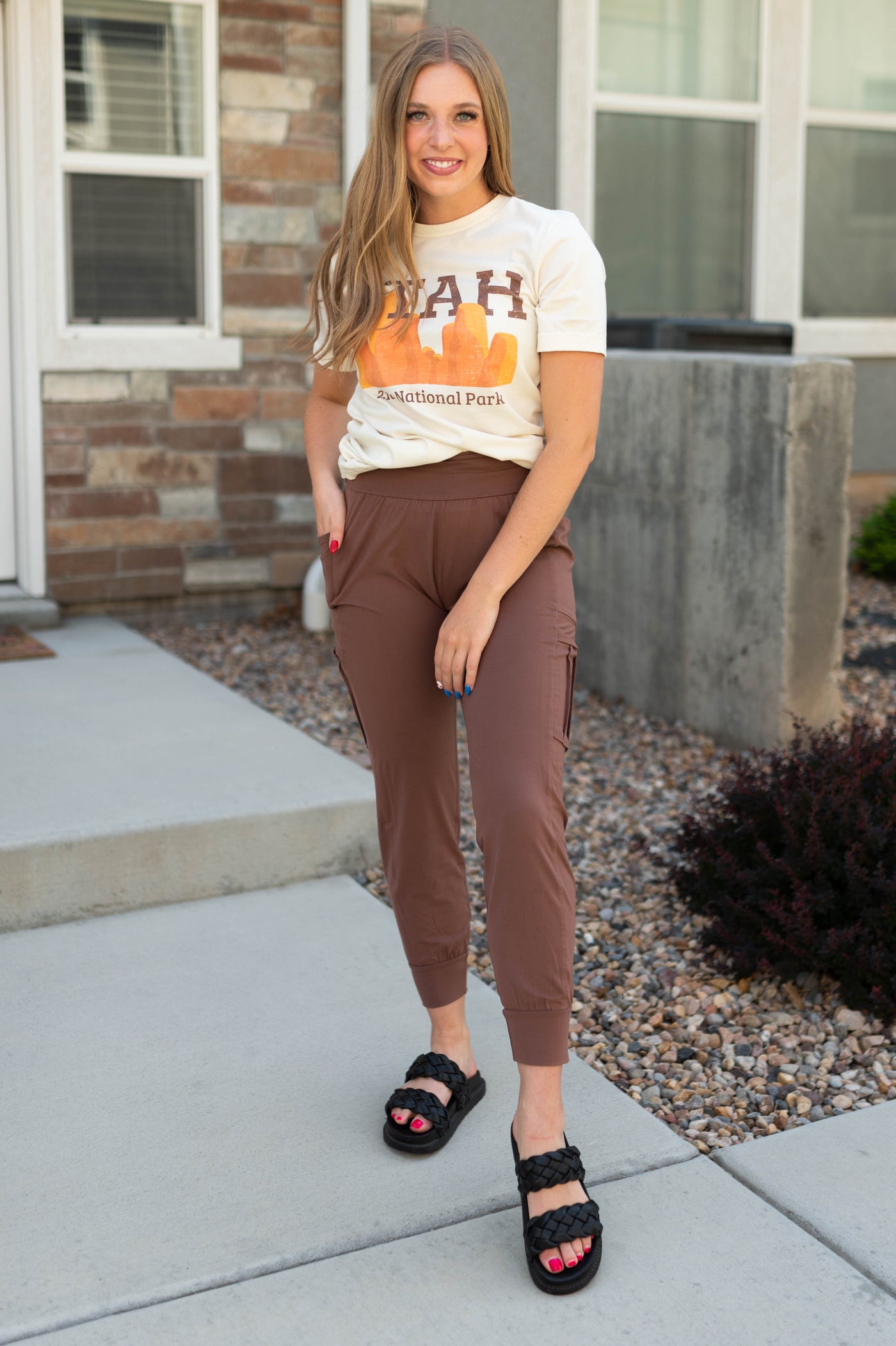 Small smoky topaz joggers