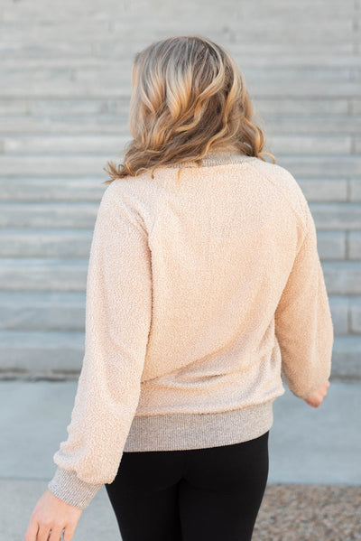 Fuzzy ivory pullover