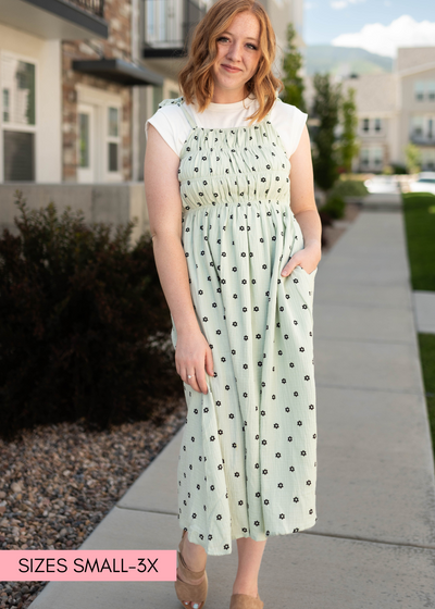 Mint dress sundress with pockets