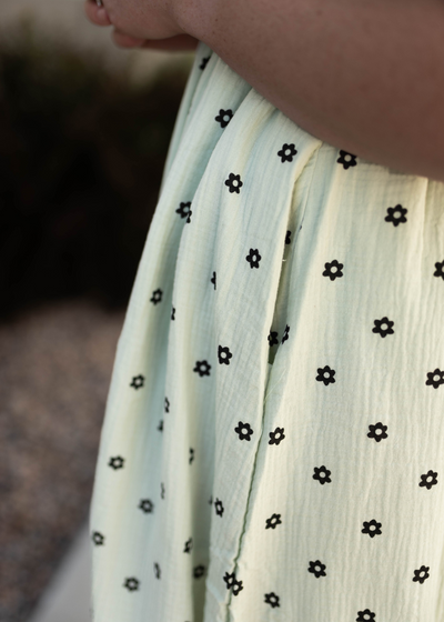 Fabric of a mint dress