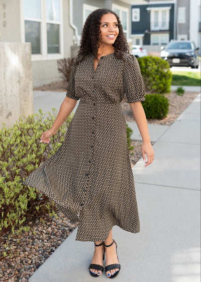 Black dress with short sleeves