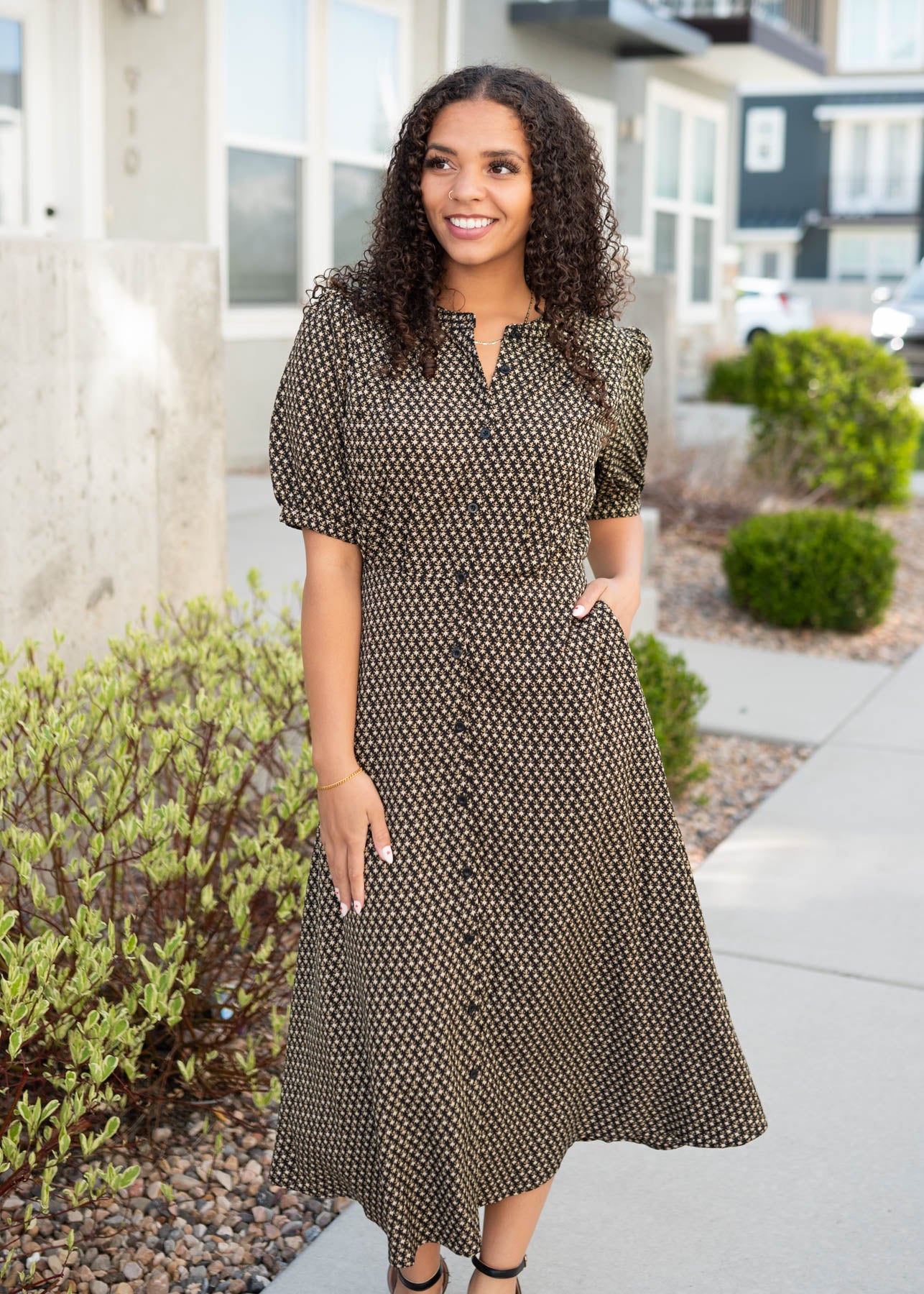 Button down black dress