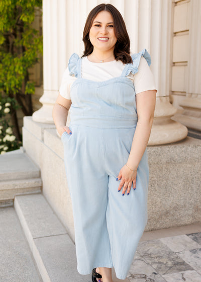 Plus size denim jumpsuit