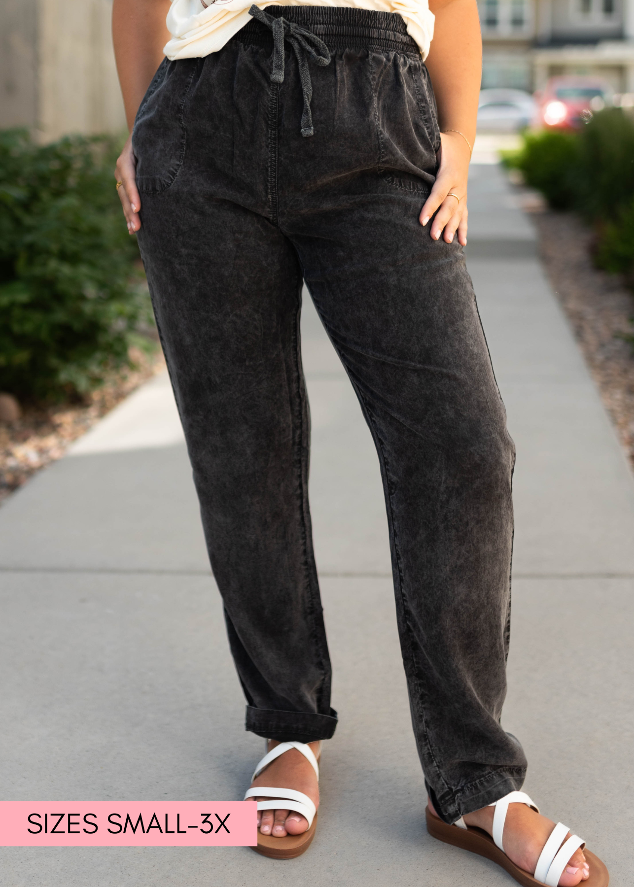 Black pants with elastic waist