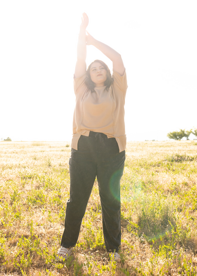 Plus size black pants with elastic waist