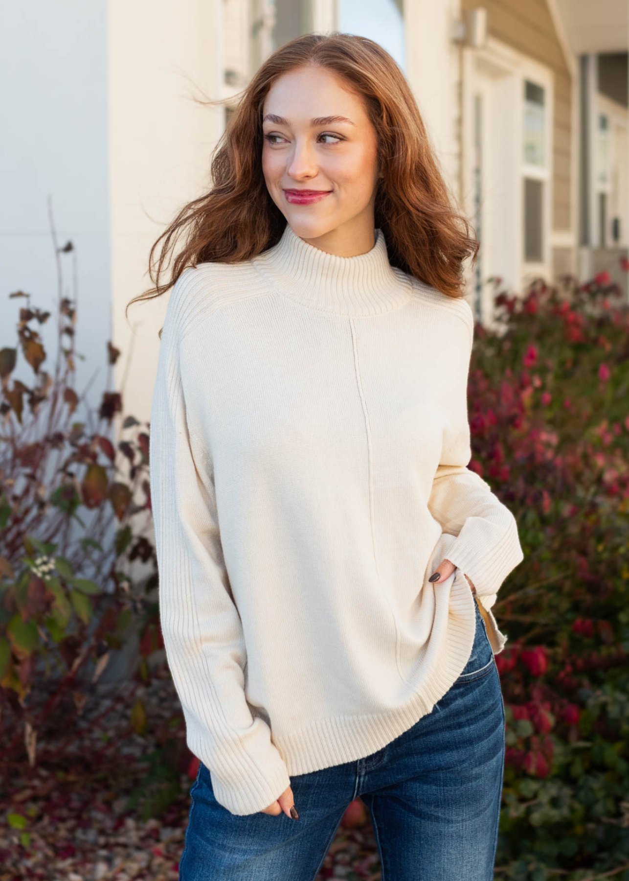 Long sleeve heather grey sweater