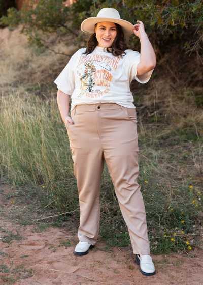 Plus size taupe pants