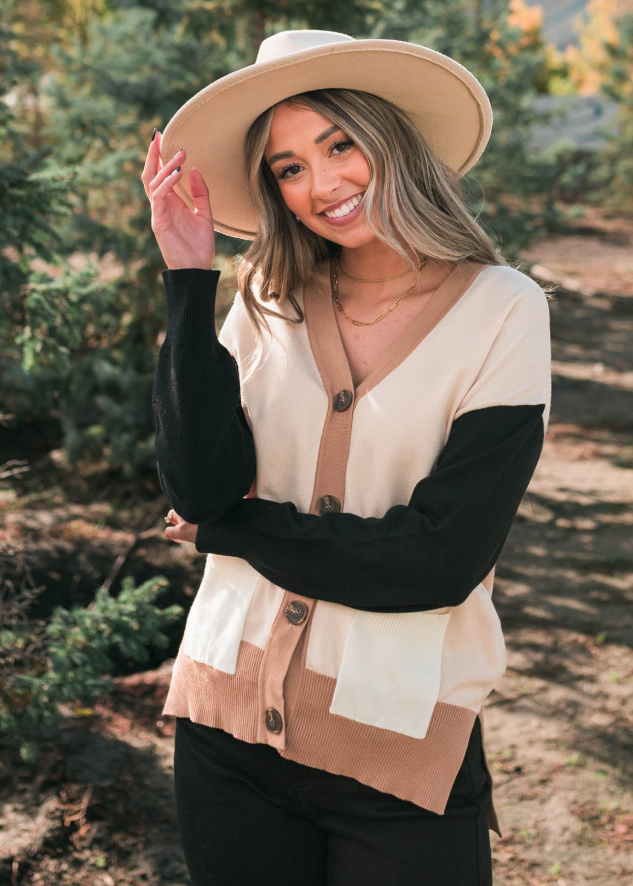 Long sleeve light taupe cardigan