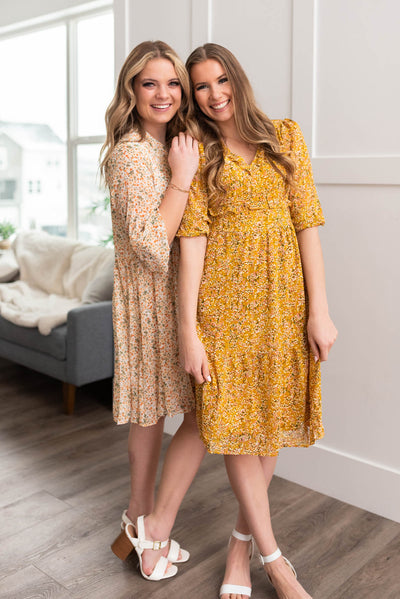 Lynlee Mustard Floral Dress