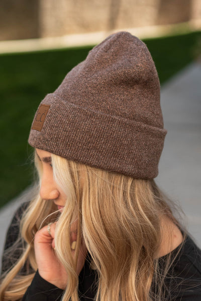 Mocha knit beanie