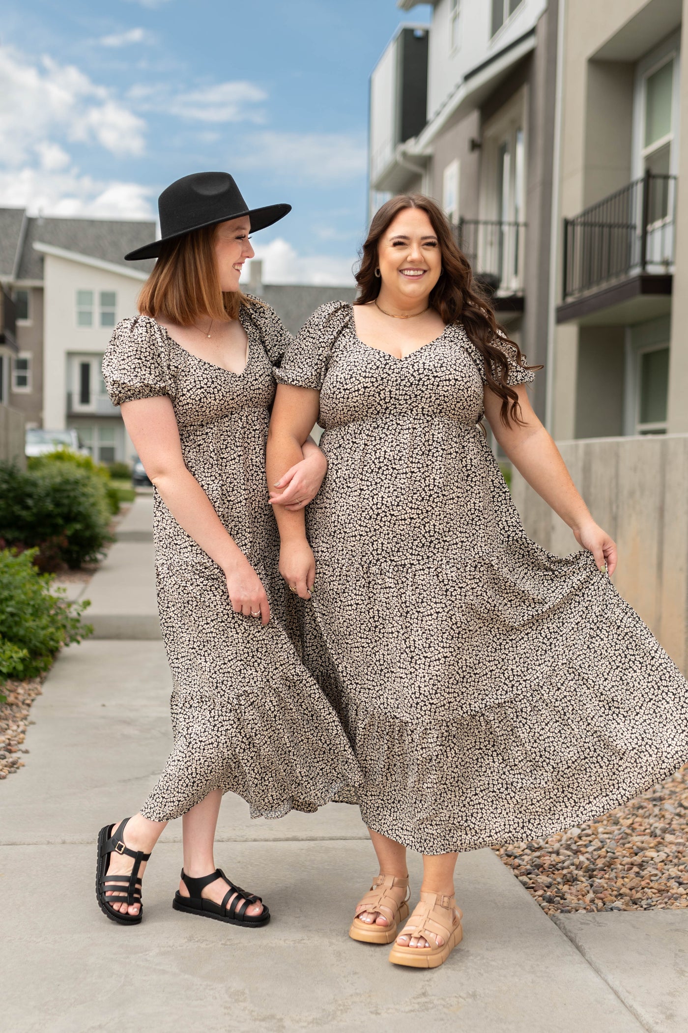 Leslie Black Floral Dress