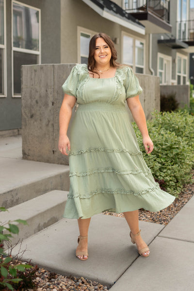 Plus size sage dress