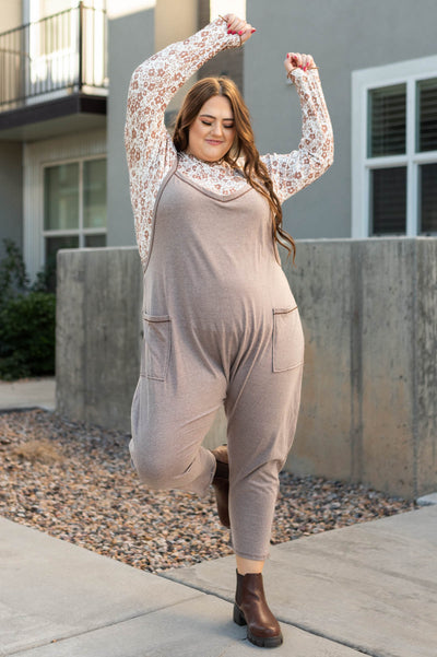 Plus size stone jumpsuit