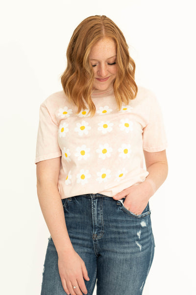 Peach graphic tee