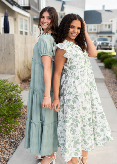 Nelly Sage Puff sleeve Detailed Dress