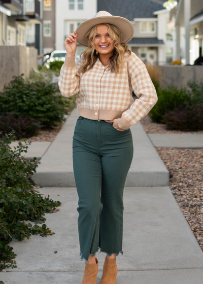 Daisie Hunter Green Wide Leg Pants