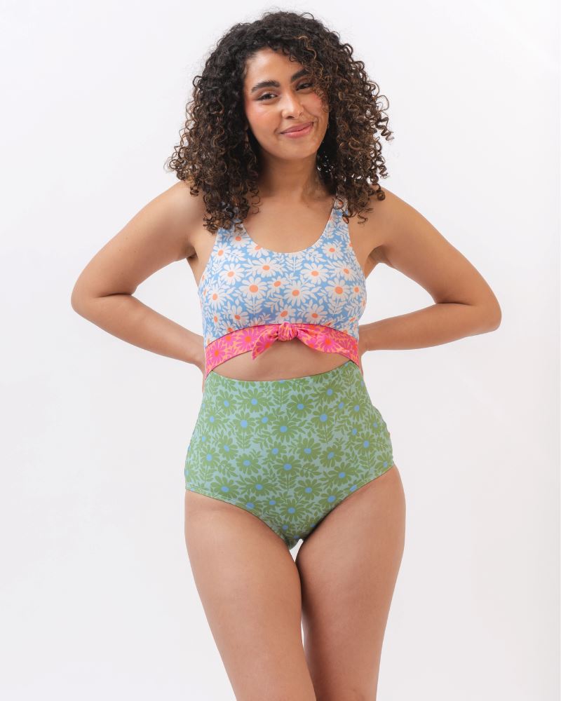 Daisy Patch Knotted One-Piece