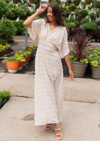 Beige textured dress