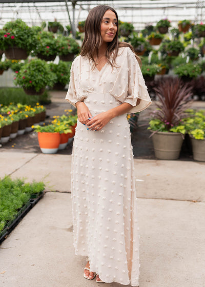 Beige textured dress