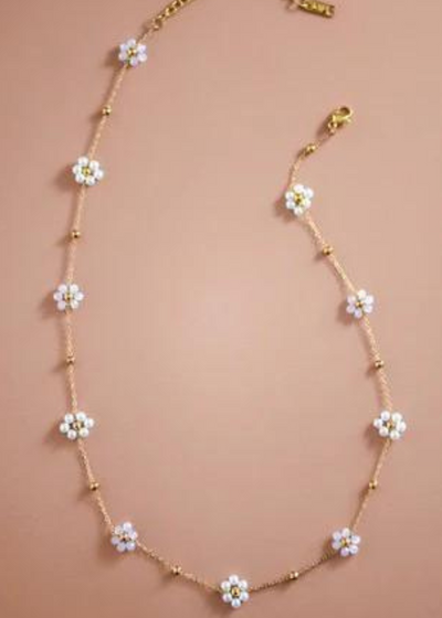 18K gold plated flower necklace