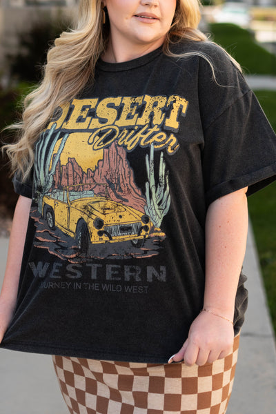 Short sleeve desert drifter black tee
