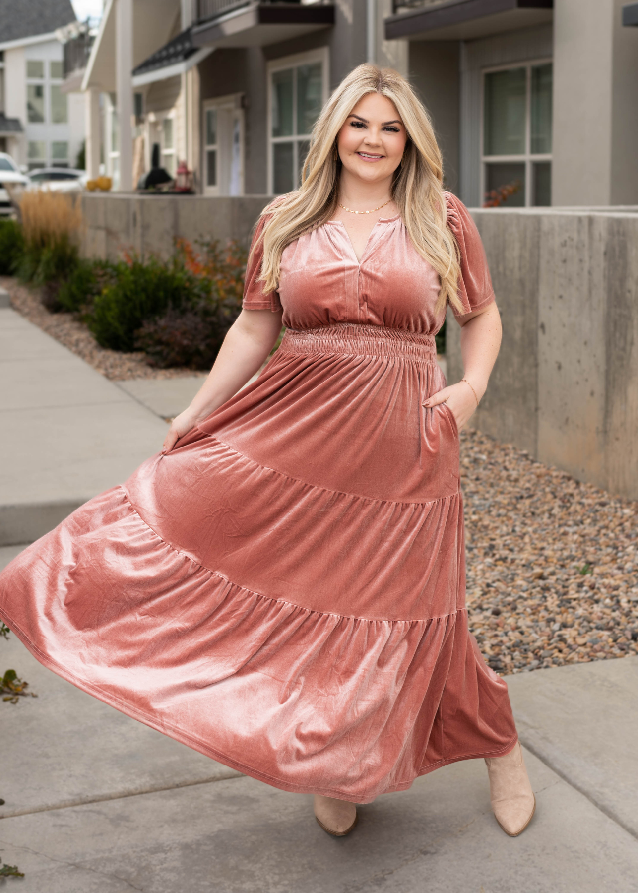 Plus size blush dress