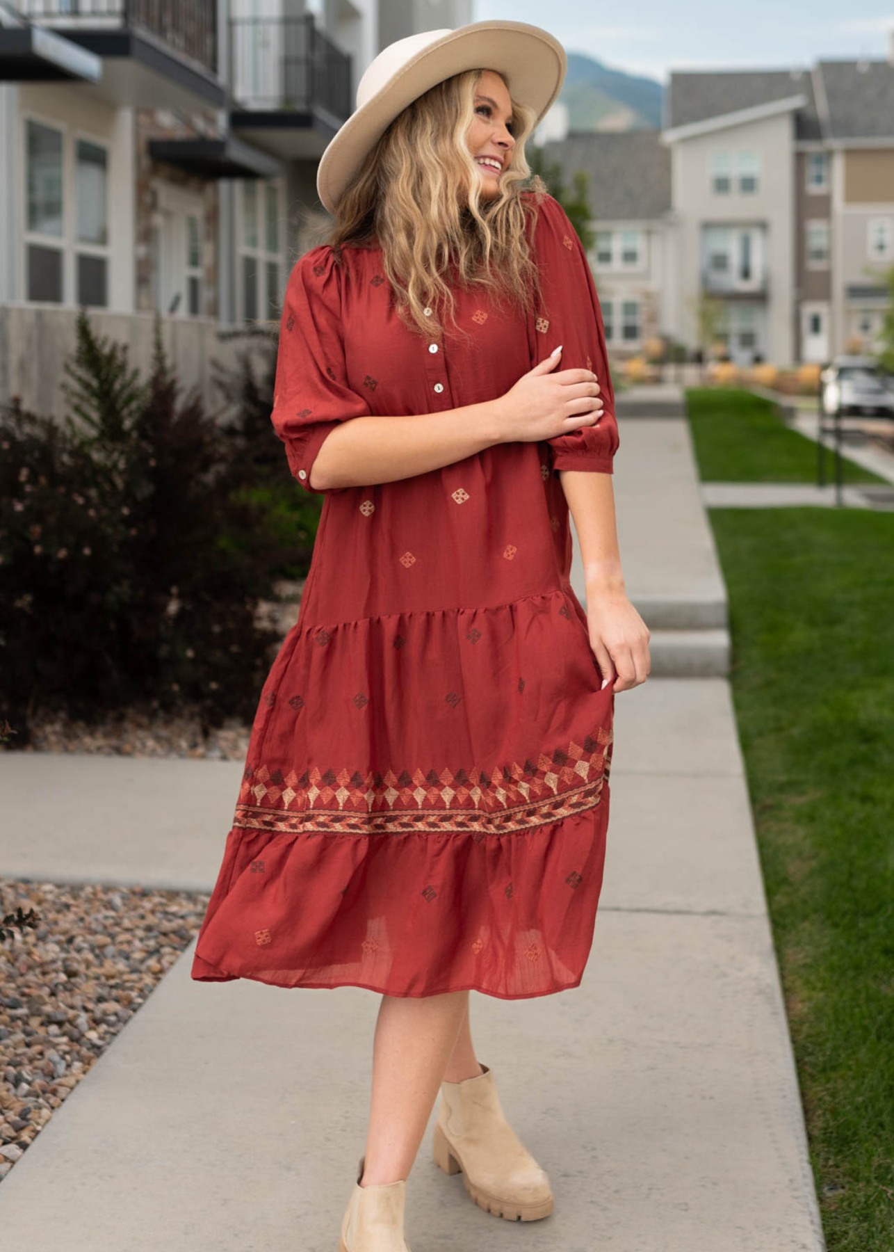 Dark terracotta dress