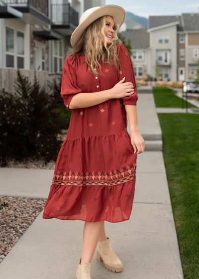 Dark terracotta dress