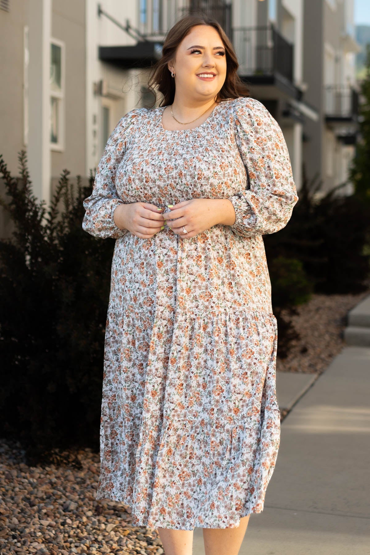 Eirian Taupe Floral Dress