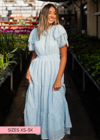 Elena Light Blue Lace Dress