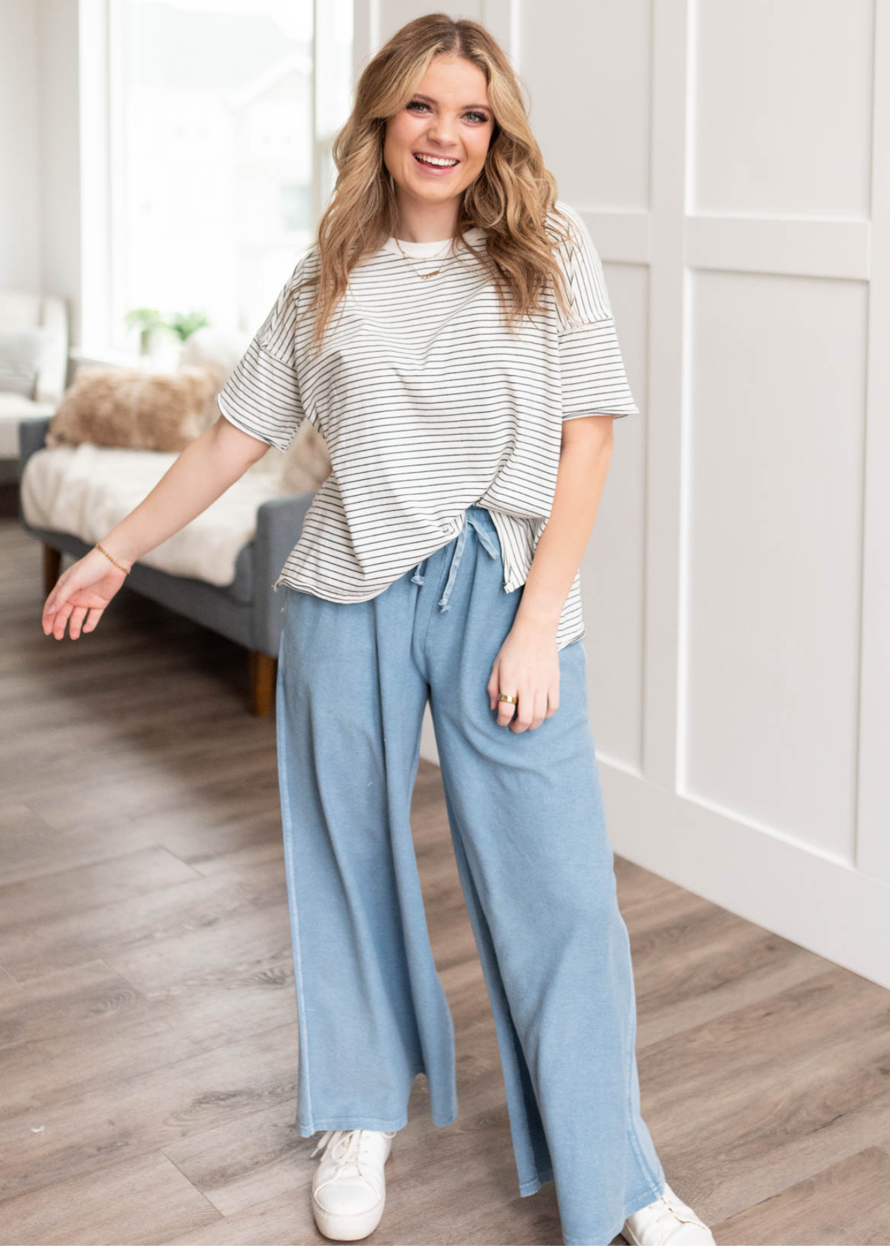 Charcoal stripe shirt with short sleeves