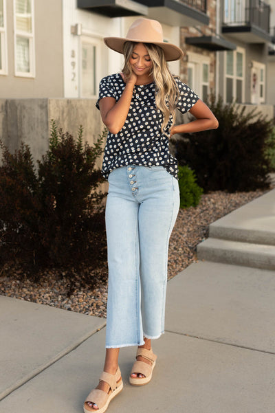 Elle Black Floral Top