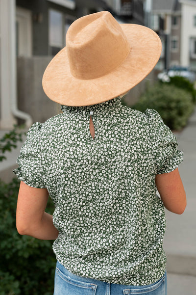 Back view of a olive top
