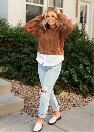 Long sleeve camel sweater