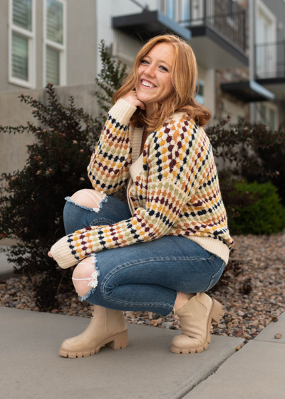 Long sleeve cream cardigan