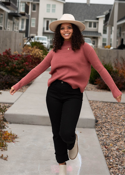 Marsala sweater with a turtle neck