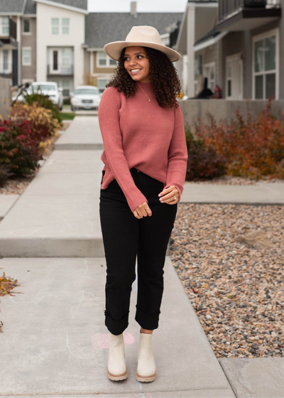 Long sleeve marsala sweater