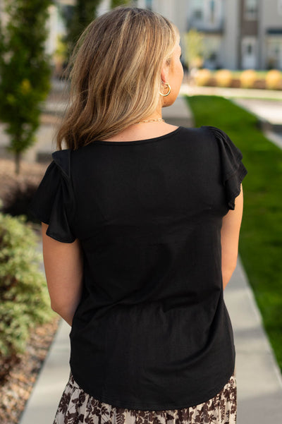 Back view of the Emery black top