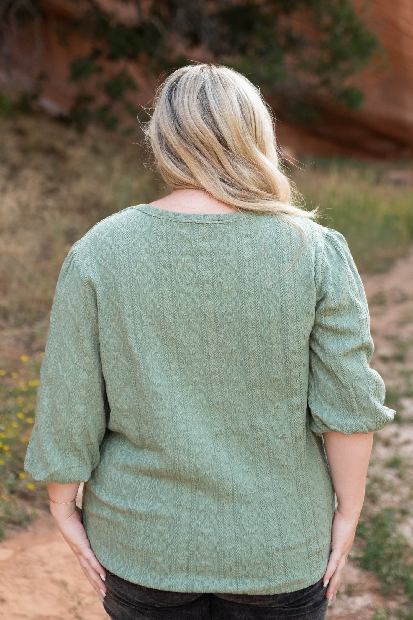 Back view of a sage top